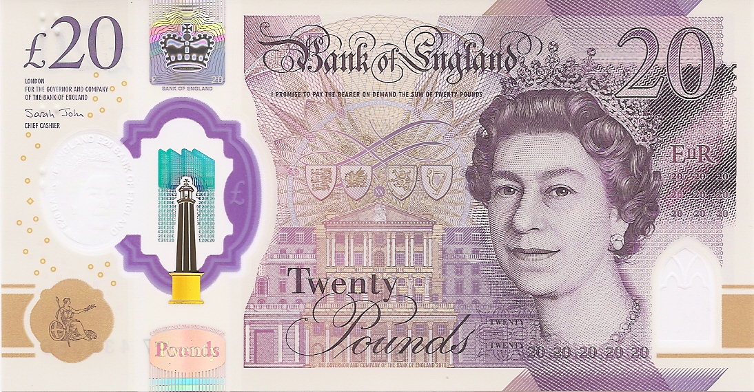 England £20 banknote